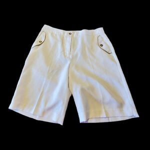 EP Pro Women`s Solid White Burmuda Athletic Shorts Size 8 Golf Chino 9" inseam